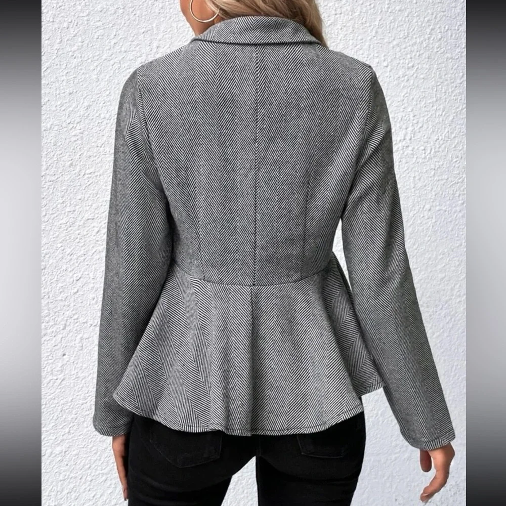 Classic‎ herringbone peplum jacket Holiday